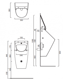 Писсуар с отверстиями для крышки Catalano Sfera без ободка керамика белый 1OR64F00