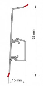 Плинтус Salag NG62 ПВХ aлюминий NG62G3