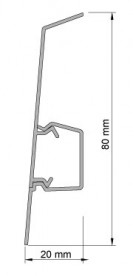 Плинтус Salag NG80 ПВХ  клен патино NG8028