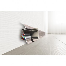 Плінтус San Decor Comfort з кабель каналом ПВХ дуб темний 222