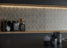 Плитка керамограніт Cerrad Softcement graphite geo poler 119,7x29,7 см 5903313317498