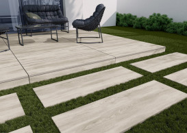 Плитка керамограніт для тераси Cerrad Tauro Bianco 2.0 119,7x39,7 см 5903313325295