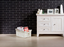 Плитка клінкер настінна Cerrad Nero 24,5x6,5 см 5903263449706