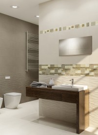 Плитка настенная InterCerama Luna 60х23 см темно-бежевый рельеф 022/р 218405