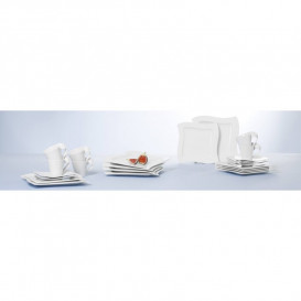 Плоская квадратная тарелка Villeroy & Boch NewWave 24х24 см премиум фарфор белый 10-2525-2647