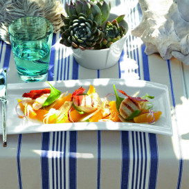 Плоска прямокутна тарілка для закусок Villeroy & Boch NewWave 42х15 см преміум фарфор білий 10-2525-2596