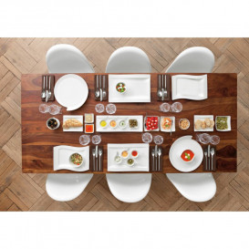 Плоска прямокутна тарілка для закусок Villeroy & Boch NewWave 42х15 см преміум фарфор білий 10-2525-2596