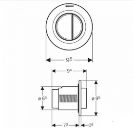 Пневмокнопка змиву для унітазу Geberit Type 01 дистанційна подвійний змив білий 116.044.11.1