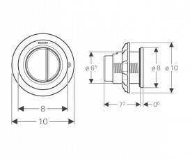 Пневмокнопка смыва для унитаза Geberit Type 01 двойной смыв белый 116.050.11.1