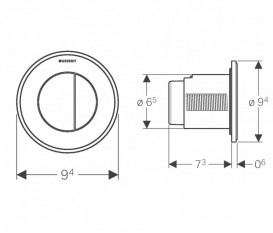 Пневмокнопка змиву для унітазу Geberit Type 10 подвійний змив хром глянсовий / хром матовий / хром глянсовий 116.055.KH.1