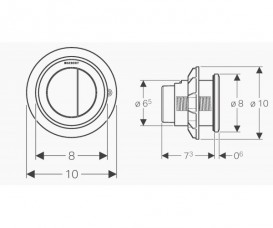 Пневмокнопка смыва для унитаза Geberit Type 10 двойной смыв белый/золото/белый 116.057.KK.1