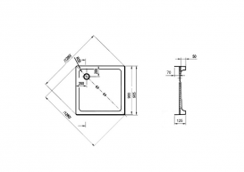 Піддон для душової кабіни Ravak Modena 90 Slim XАU0000031