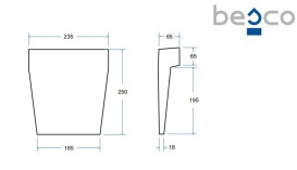 Підголовник для ванни Besco Modern поліуретан білий ZWM