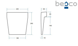 Подголовник для ванны Besco Modern полиуретан черный ZWMB