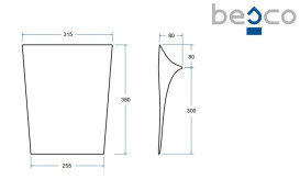 Підголовник для ванни Besco Talia поліуретан білий ZWT