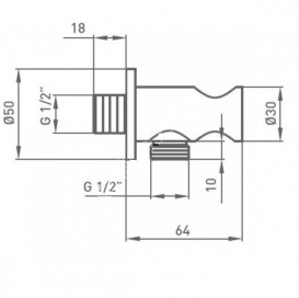 Подключение для душевого шланга GRB с держателем хром 050066