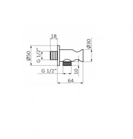 Подключение для душевого шланга GRB Hydro Black с держателем черный 05006602