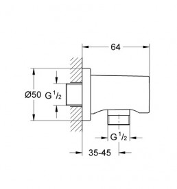 Підключення для душового шланга Grohe Rainshower фантомний чорний 22118KF0