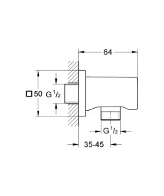 Подключение для душевого шланга Grohe Rainshower теплый закат матовый 27076DL0