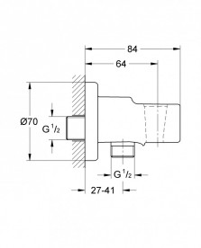 Подключение для душевого шланга GROHE Relexa с держателем хром 28679000
