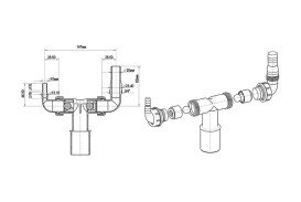 Подключение к стиральной и сушильной машине McAlpine 32/40 мм с заглушкой WMVT-3240PL