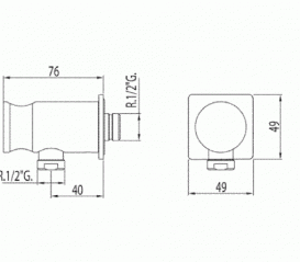 Подключение с держателем Tres Docce хром 13425001