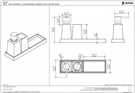 Подставка с дозатором для мыла и стаканом для зубных щеток Sonia S7 Mid Сentury Design матовое стекло/латунь хром 131822