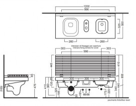 Підвісна система з вбудованим унітазом зліва і біде Hatria G-Full санфарфор білий YXJR01