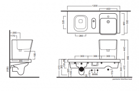 Підвісна система з вбудованим унітазом зліва і місцем для раковини Hatria G-Full санфарфор білий YXJX01
