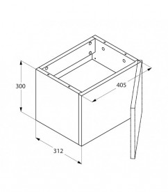 Подвесной шкафчик для раковины KLUDI PLUS  МДФ  цвет белый 49CMU43