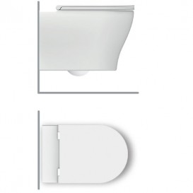 Подвесной унитаз безободковый Hatria Beat 36х52 см санфарфор белый Y1ZN01