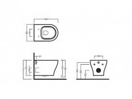 Подвесной унитаз безободковый Hatria Beat 36х52 см санфарфор белый Y1ZN01