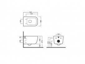 Подвесной унитаз безободковый Hatria Bianca 34.5х52 см санфарфор белый Y3AK01