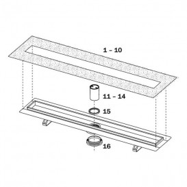 Погружная трубка гидрозатвора для сифона 65004 TECE TECEdrainline суперплоская 668025