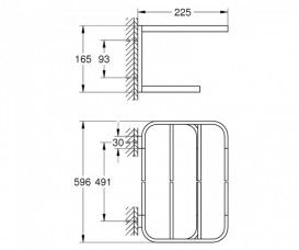 Полиця-тримач для рушників Grohe Selection метал чорний графіт матовий 41066AL0