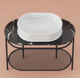 Полиця для консолі ArtCeram Flair 4.0 кераміка nero marquinia TFA010 90