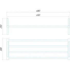Полиця для взуття електрична Deffi 250x650 праве підключення чорний C.PV.25.65.E.B.R.5