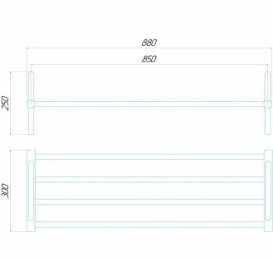 Полиця для взуття електрична Deffi 250x850 ліве підключення чорний C.PV.25.85.E.B.L.5