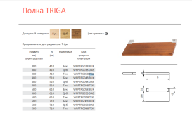 Полиця для рушникосушарки Terma Triga 380 41х18 см дерево бук WRPTRG038 BUK
