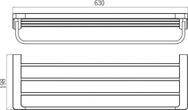 Полка для полотенец с держателем Ravak 10° TD 330 хромированная латунь X07P327
