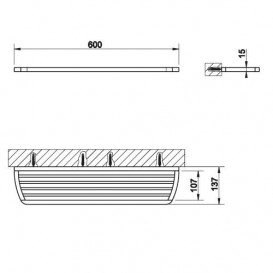 Полка для ванной Gessi Mimi 60 см металл хром 33349031