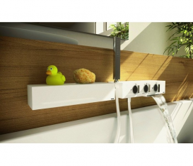 Полка для ванной GRB Kala прямоугольная латунь белый 05490001