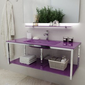 Полка для ванной Marsan 70х35 см стекло виолет Marsan70х35violet