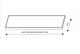 Полиця для ванної Marsan 70х35 см скло графіт Marsan70х35graphite