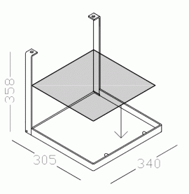 Полка для ванной под раковину Hatria AREA 34х30.5 см латунь/стекло хром Y0XY