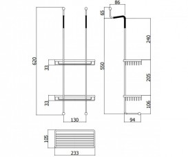 Полка двойная Paffoni хром ZPOR 008 CR