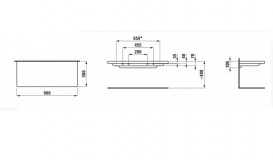 Полка керамическая Laufen Palace 90х38 см подрезанная с левой стороны белый H8704330007111