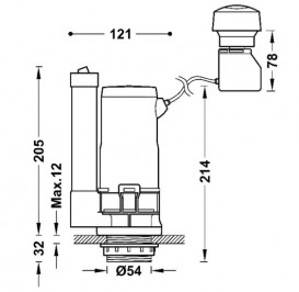 Повний комплект механізму наповнення бачка унітазу Tres хром 25477091