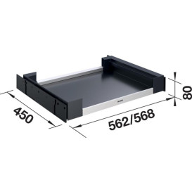 Полка для системы сортировки мусора Blanco 60 P металл/пластик серый 527665