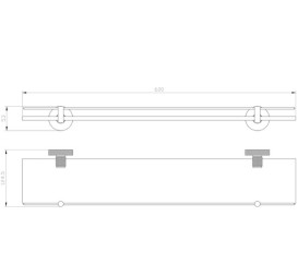 Полиця для ванної кімнати Аквародос Лоренцо 9227 скло чорний/золото АР000113379